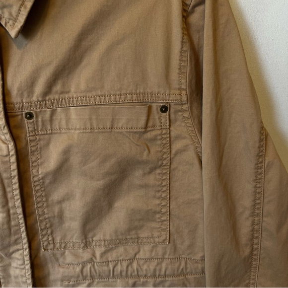 Time and Tru Utility cargo jacket XL 16 18 Cinch drawstring waist Beige Cotton - Picture 5 of 9